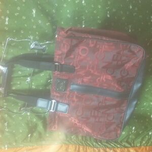 Kenneth Cole Reaction Red And Black Shoulder Tote Bag